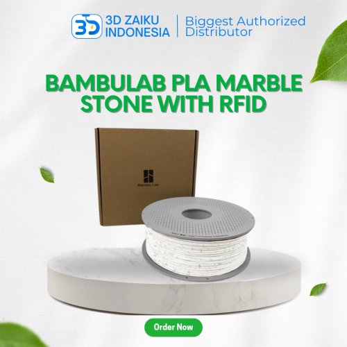 Bambulab PLA Marble 3D Printer Filament 1 KG Stone Like Texture with RFID